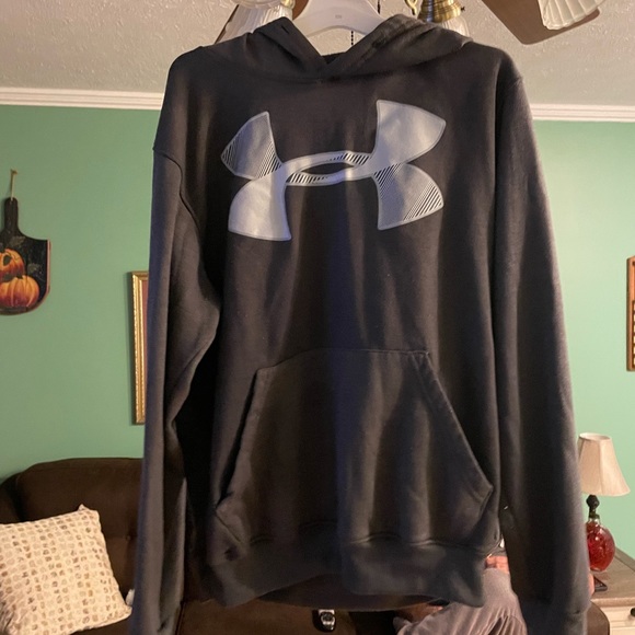 NWOT unisex Under armour hoodie grey logo size large - Picture 1 of 2